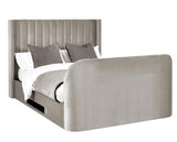 Clara Side Lift Ottoman TV Bed Light Grey - Double