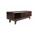 Traditional TV Cabinet with Sliding Doors-Dark Oak