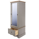 Corona Grey Armoire With Mirrored Door