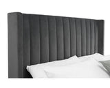 Langham Scalloped Headboard Ottoman King Bed - Grey