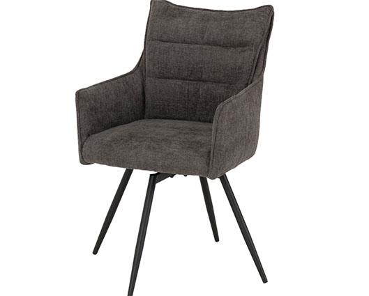 LEWIS CARVER SWIVEL DINING CHAIR (X2 PER BOX) - GREY FABRIC