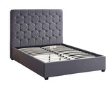 MADISON 4'6" BED - GREY VELVET FABRIC