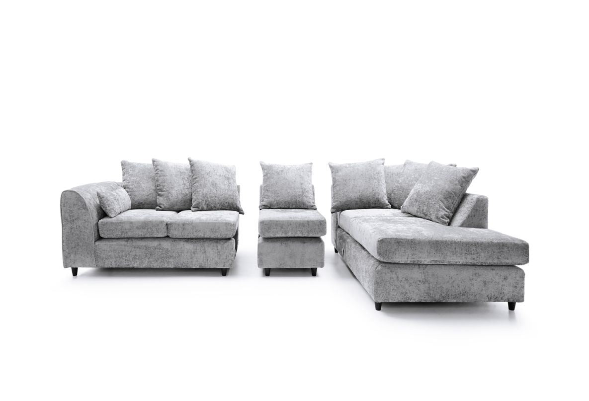 Heidi Right Hand Facing Corner Sofa Plus - Light Grey
