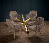Cyrus Dining Table Glass Top With Gold Legs