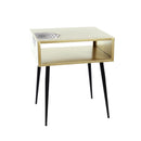 Galaxy metal bedside table, gold with black legs