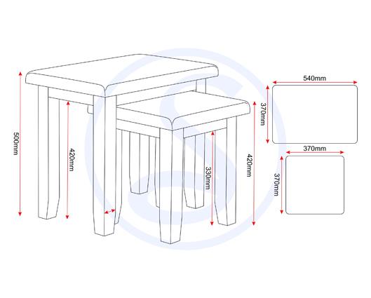 WINDSOR NEST OF 2 TABLES - NATURAL OAK