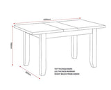 WINDSOR EXTENDING DINING TABLE - IVORY/OAK