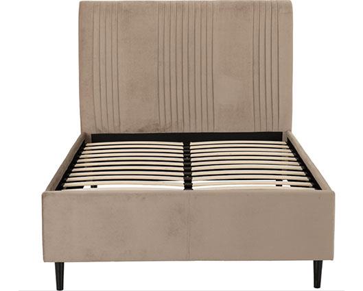 MAINE 5' BED - TAUPE VELVET FABRIC
