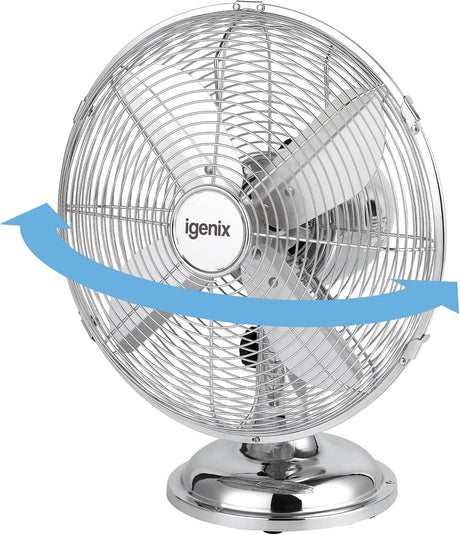 Igenix 12" Chrome Desk Fan