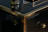 Fabian 2 Drawer Bedside - Black & Gold