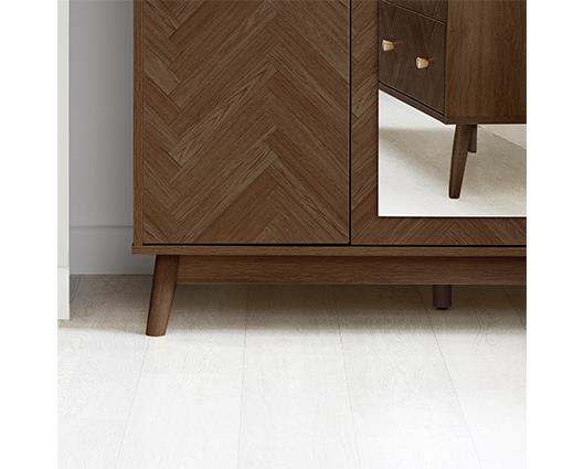 Herringford 3 Door Wardrobe with Mirror - Walnut