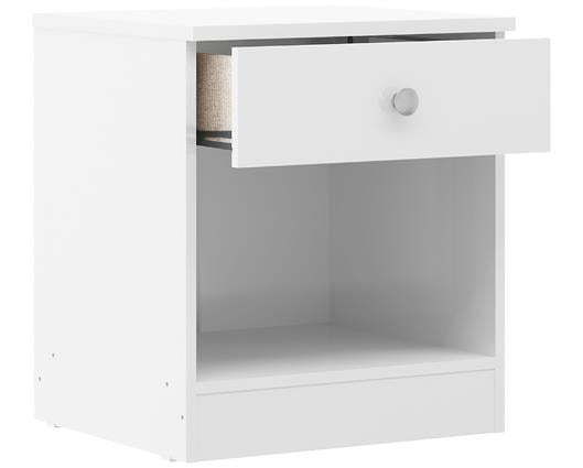 DENVER 1 DRAWER BEDSIDE - WHITE GLOSS