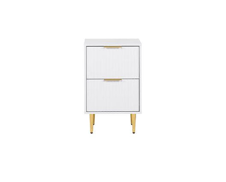 Zara 2 Drawer Fluted Bedside - White