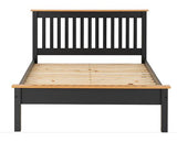 MONACO 4' LOW END BED - DARK GREY/OAK EFFECT
