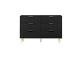 Zara 6 Drawer Fluted Chest - Black