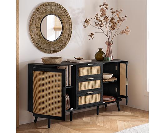 Noah 2 Door 3 Drawer Sideboard - Black
