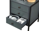 Alva 3 Drawer Bedside - Dark Grey