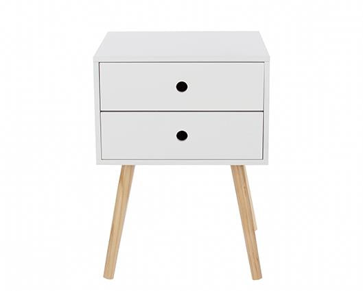 Scandia 2 Drawer Bedside Cabinet-White