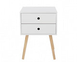 Scandia 2 Drawer Bedside Cabinet-White