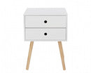 Scandia 2 Drawer Bedside Cabinet-White