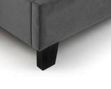 Rosa Velvet Single Bed - Grey