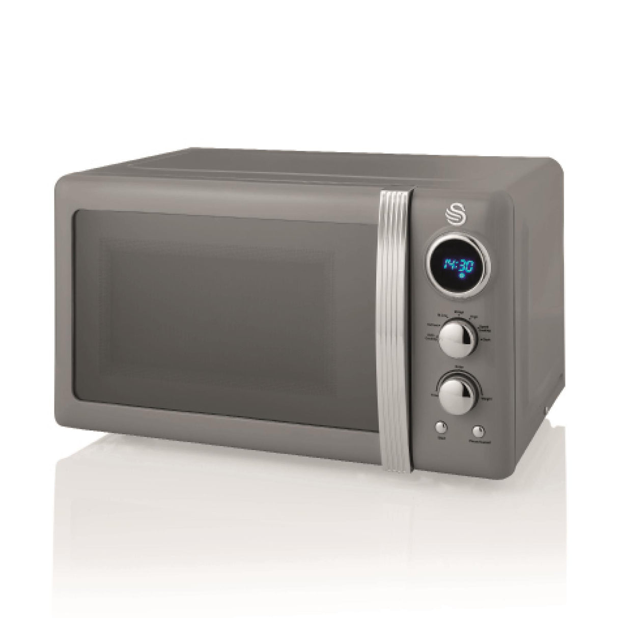 800W Retro Digital Microwave - Grey