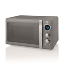 800W Retro Digital Microwave - Grey
