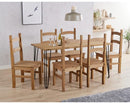 Augusta large dining table + 6 chair Set, 1xASTB3 + 3xCR105(pairs)