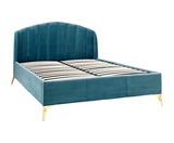 Pettine End Lift Double Ottoman Bed - Teal