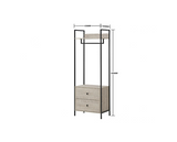 Open Wardrobe with 2 Drawers-Ash Oak