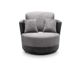 Dulcie Swivel Chair - Black & Charcoal