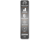 Daewoo 2000W Upright Fan Heater with Thermostat