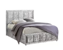 Hannover Double Ottoman Bed - Steel Crushed Velvet