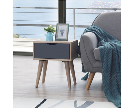 Culton Black & White 1 Drawer Lamp Table