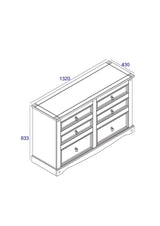 Corona Premium 3+3 Drawer Wide Chest