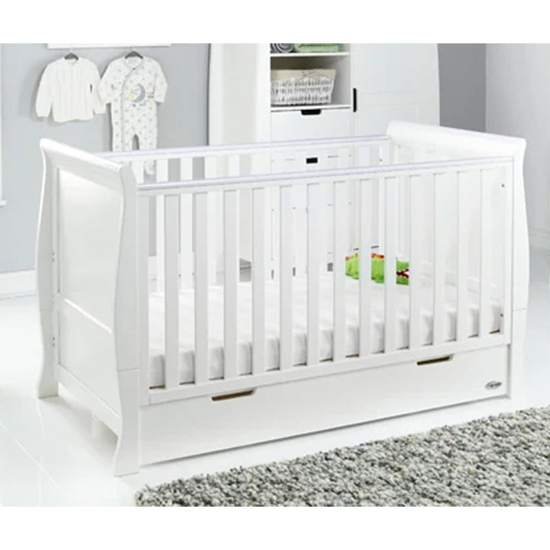 Seren Cot Bed & Breathable Mattress-White