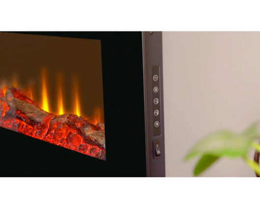 Shelby  WM-9331 Electric Wall Mounted Fire with Remote in Black, 42 Inch
