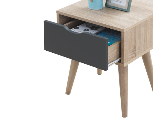 Culton Black & White 1 Drawer Lamp Table