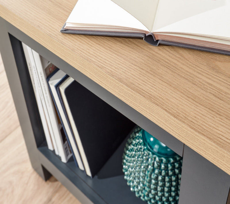 Lachlan Side Table with Shelf-Blue