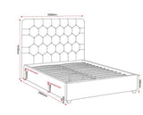 MADISON 4'6" BED - FAWN VELVET FABRIC