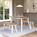 Corona Grey 120cm kitchen table & 2 bench set