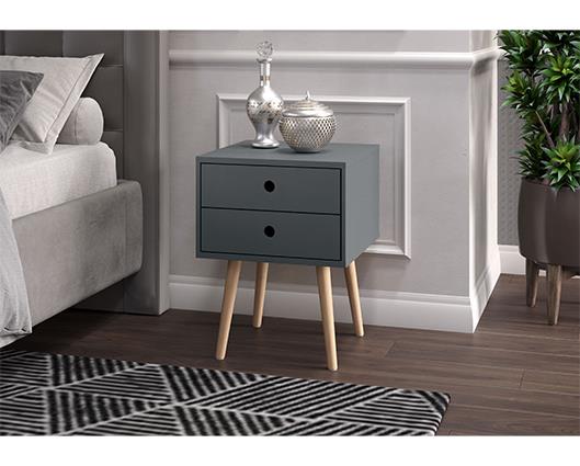 Scandia 2 Drawer Bedside Cabinet-Midnight Blue