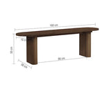 Axel Oval Fluted Dining Table with 2 Benches - Walnut