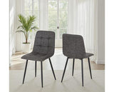 FENTON DINING CHAIR (X2 PER BOX) - DARK GREY SUEDE FABRIC