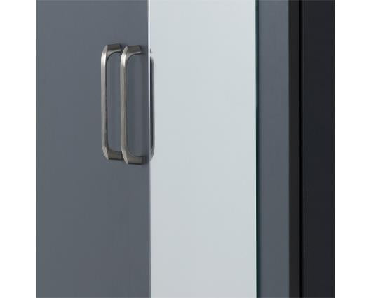 DAKOTA 2 DOOR 1 DRAWER MIRRORED WARDROBE - DARK GREY