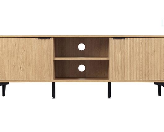 MIAMI 2 DOOR TV UNIT - OAK EFFECT/BLACK