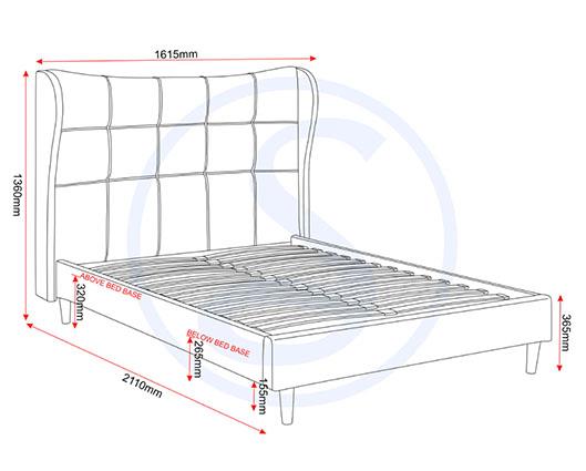 VERONA 4'6" BED - BROWN FABRIC