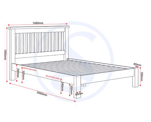 WINDSOR 4'6" LOW END BED - NATURAL OAK
