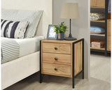 Alva 3 Drawer Bedside - Wotan Oak