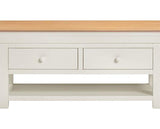 BORDEAUX 2 DRAWER COFFEE TABLE - IVORY/OAK